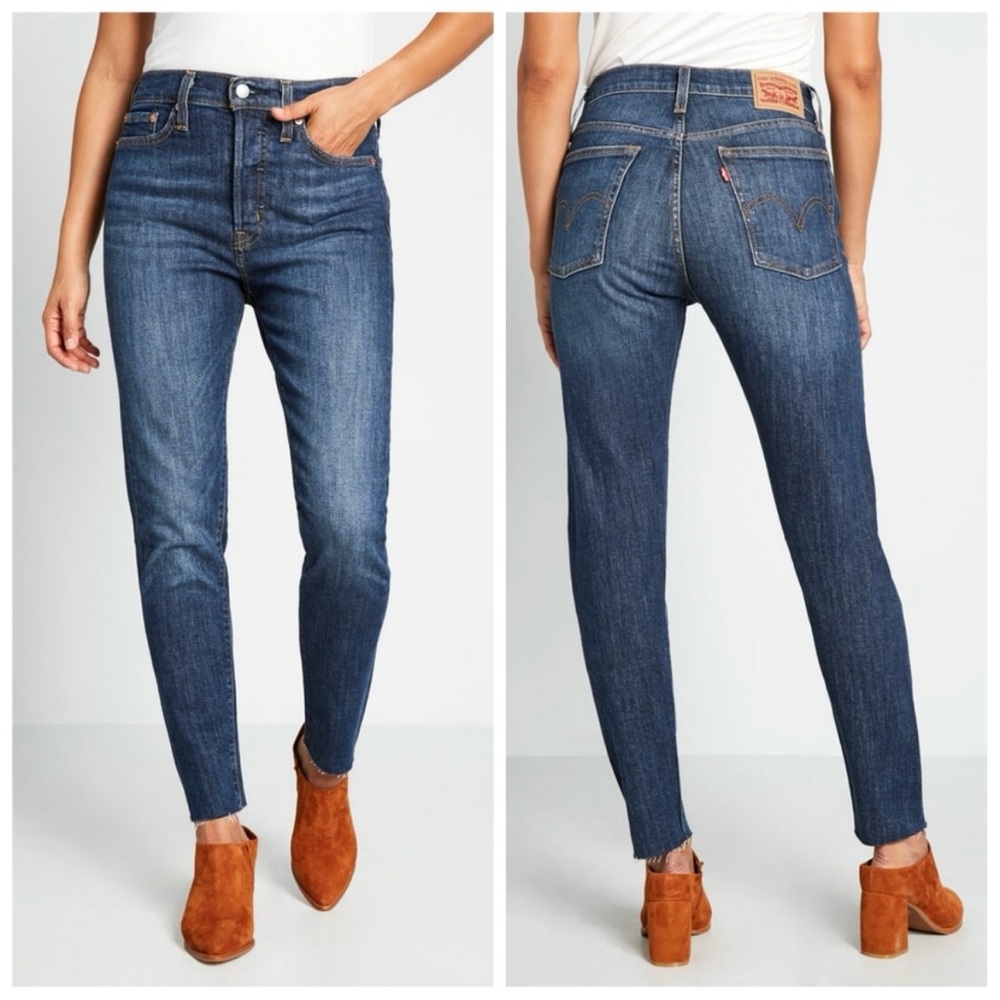 Levi's Wedgie Skinny Jeans High Waist Button Front Jeans Women’s 27 Dark Blue
